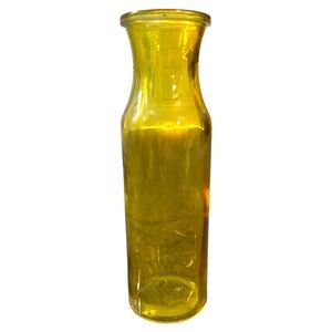 Vibrant Vintage Yellow Glass Bottle